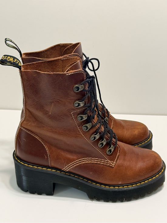 Dr. Martens Shoes - Dr. Martens Brown Leather Lace-Up Combat Boots